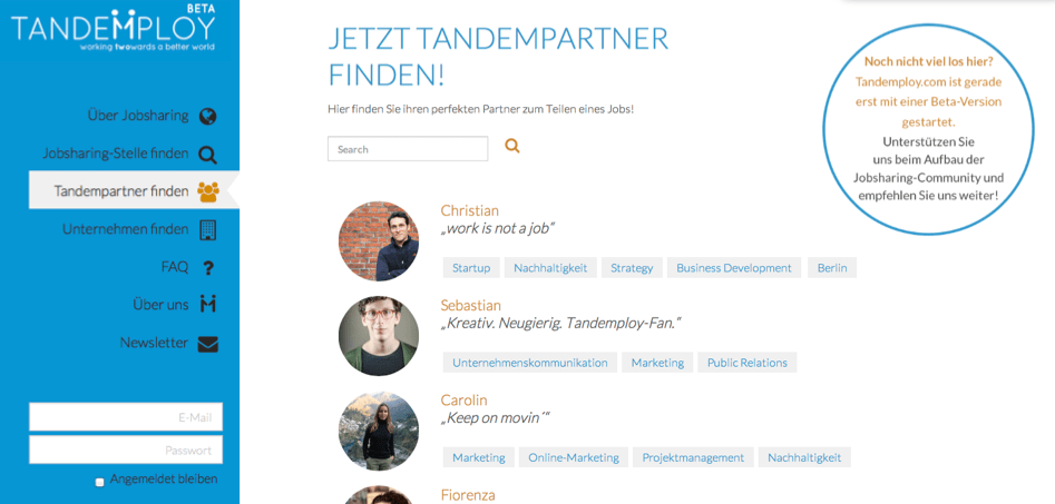 Screenshot_Tandempartner_Börse